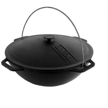 Impregnuotas totoriškas ketaus kazanas su dangčiu, 10 l 