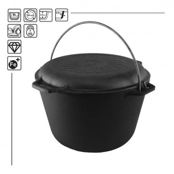 Impregnuotas ketaus puodas su dangčiu-keptuve 8 l, Brizoll