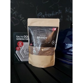 Brendžio statinių dulkės šaltam rūkymui, 450 g Brendžio statinių dulkės šaltam rūkymui, 450 g